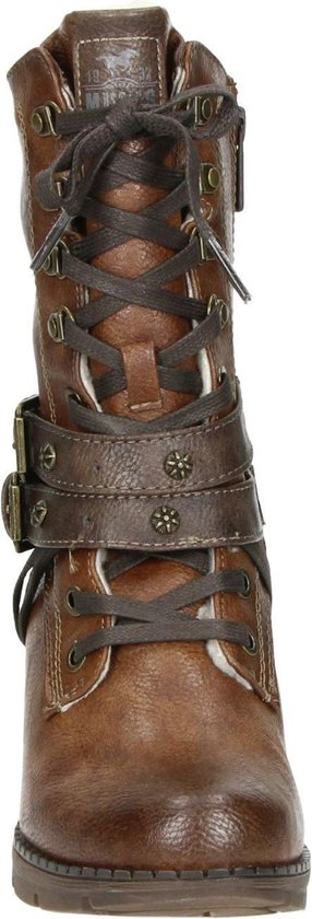 Mustang dames veterboot Cognac Maat 37 Mustang dames veterboot Cognac Maat 37