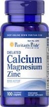 Puritan's Pride Chelated Calcium 1000 mg, Magnesium 400 mg & Zinc 25 mg - 100 caplets