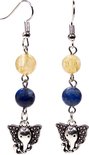 Oorbellen Lapis Lazuli/Rutielkwarts met Ganesha Oorbellen Lapis Lazuli/Rutielkwarts met Ganesha