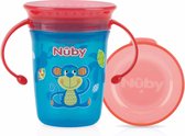 Nûby - Drinkbeker - 360° Wonder cup met handvatten - Aqua - 240ml - 6m+