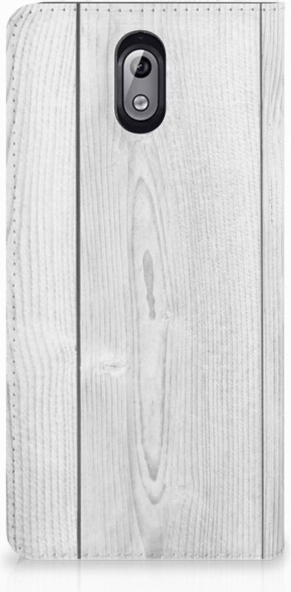 Nokia 3.1 (2018) Book Wallet Case White Wood