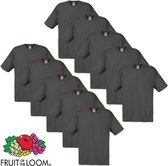 T-shirt Fruit of the Loom 100% coton 10 pièces Graphite Taille M