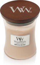 Woodwick Hourglass Medium Geurkaars - Vanilla Sea Salt