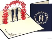 Popcards Cartes contextuelles Carte de mariage LGBTI Bridal couple (homme-homme) Carte pop-up de mariage