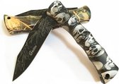 Zakmes met schedels (grijs) - Campingmes, Survival outdoor mes