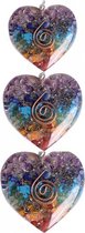 Orgoniet hanger hartvormig in meerdere kleuren - 4x4.2 - Meerkleurig - Edelsteen - Koper - Acryl - M