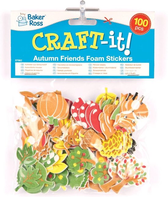 Foam stickers bosdieren - knutselspullen voor kinderen - scrapbooking verfraaiing om te maken en versieren bos kaarten decoraties en knutselwerkjes (100 stuks) - Baker Ross
