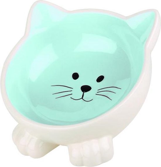 Happy pet voerbak kat orb blauw / creme | bol.com