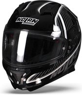 Nolan N87 Harp N-Com 020 Metal Zwart Wit Systeemhelm - Motorhelm - Maat XXL