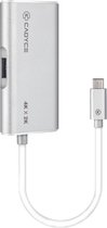 Cadyce USB-C naar HDMI Multi-Port Adapter  USB-C, USB 3.1, USB 3.0 poorten  4K Beeldkwaliteit  Plug & Play  Compact & Stijlvol Design  Zilver