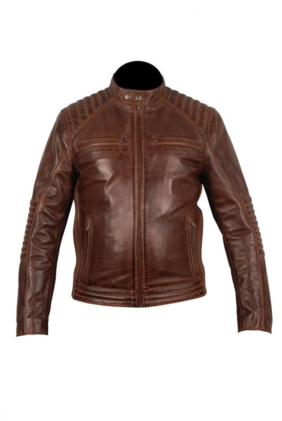 Biker Blouson en cuir homme vintage moto Retro différentes couleurs (3XL, noir / rouge Biker Blouson en cuir homme vintage moto Retro différentes couleurs (3XL, noir / rouge
