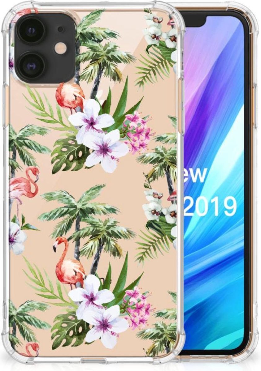Apple iPhone 11 Case Anti-shock Flamingo Palms