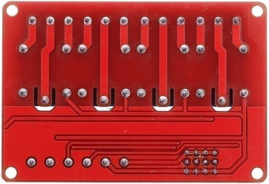 4-kanaals Relaismodule – 12V, 30A, Voor Arduino, PIC, AVR, ARM – Met Optocoupler, Anti-storing, 130x69 Mm
