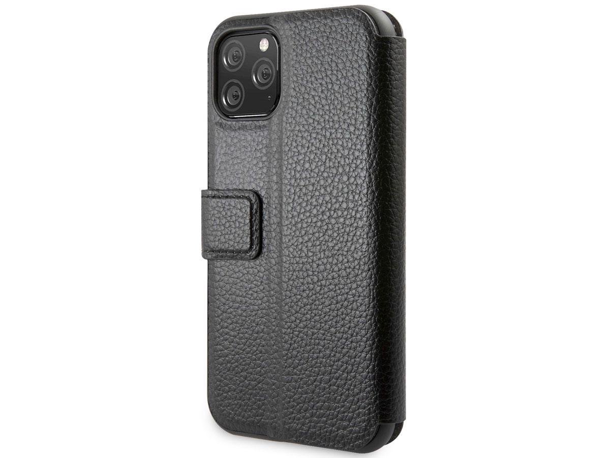 iPhone 11 Pro Bookcase hoesje - Guess - Effen Zwart - Kunstleer
