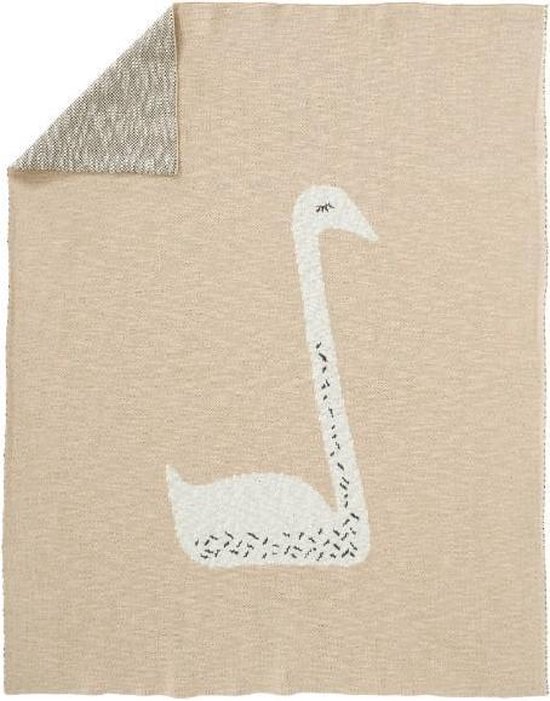 Couverture tricotée Fresk, Swan Pink, 100x150cm