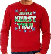 Foute Kersttrui / sweater - Lelijke Kerst trui- rood voor heren - kerstkleding / kerst outfit S (48)