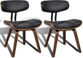 Design Eetkamerstoelen (INCL anti kras viltjes) Kunstleer Zwart Bruin / Eetkamer stoelen / Extra stoelen voor huiskamer / Bezoekersstoelen