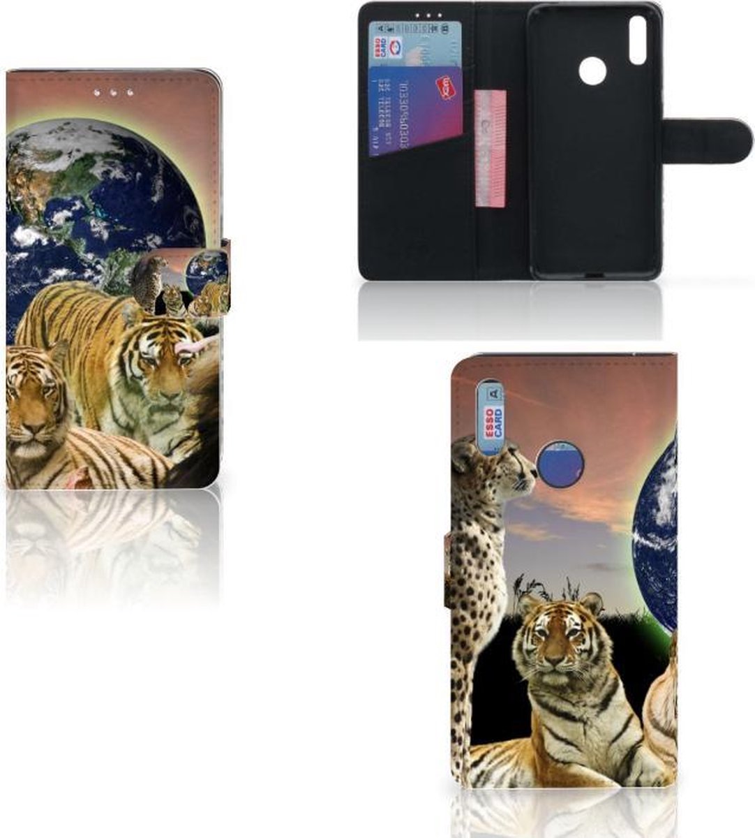 Huawei Y7 (2019) Telefoonhoesje met Pasjes Roofdieren