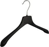 De Kledinghanger Gigant - 50 x Mantel / kostuumhanger kunststof zwart met schouderverbreding, 38 cm