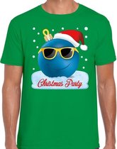 Fout Kerst shirt / t-shirt - Christmas party met coole kerstbal - groen voor heren - kerstkleding / kerst outfit M (50)