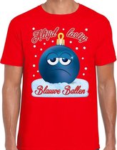 Fout Kerst shirt / t-shirt - Altijd lastig blauwe ballen - blue balls - rood voor heren - kerstkleding / kerst outfit S (48)