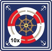 Zeeman / scheepvaart thema bierviltjes / onderzetters 10 x - Nautische decoratie onderzetters