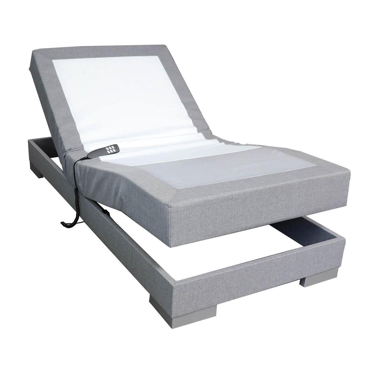 Slaaploods.nl Single - Elektrisch Boxspring Onderstel - 90x200x40 cm - Grijs