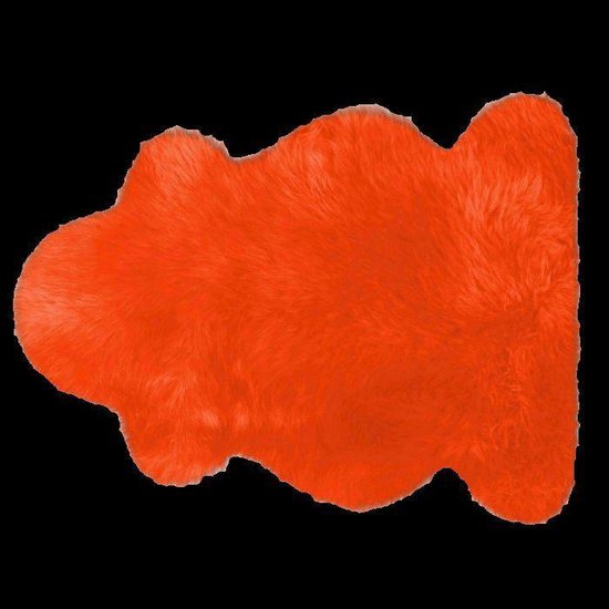 Schapenvacht | Oranje| Oranje schapenvacht  100 x 68 cm