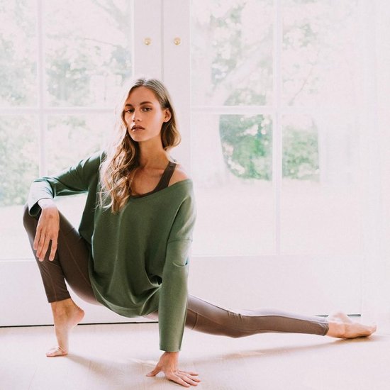 Yoga Trui Marie Olijfgroen - Maat Extra Large | bol.com