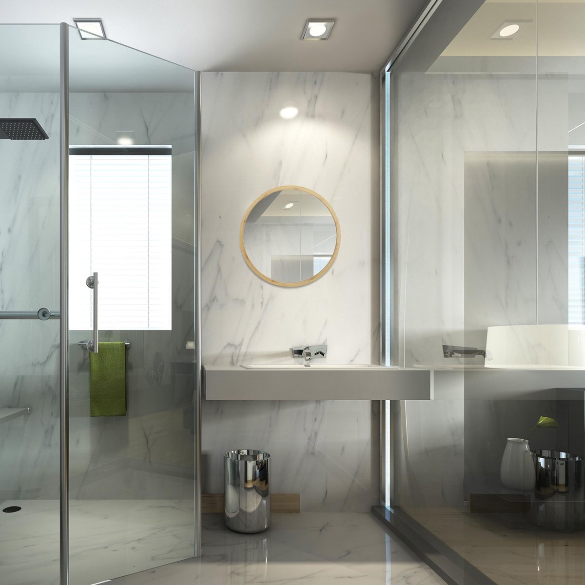 bol.com | relaxdays spiegel rond - wandspiegel - badkamerspiegel