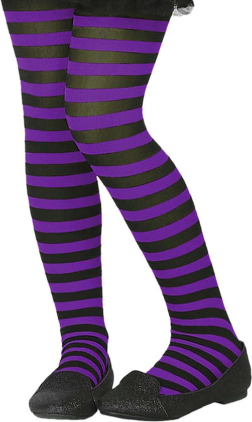 Zwart/paarse verkleed panty voor kinderen | bol.com