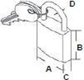 Hang Slot messing met RVS Beugel (30 mm breed) (GS76039)