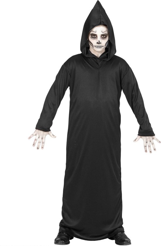WIDMANN - Zwart reaper skelet outfit voor kinderen - 140 (8-10 jaar)
