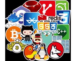 108 coole laptop stickers ICT developer programmer Java C++ Php Docker Github