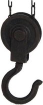 Decoratiehangers - Pulley With Steel Chain Cast Iron  6x2x15cm Dark Brown