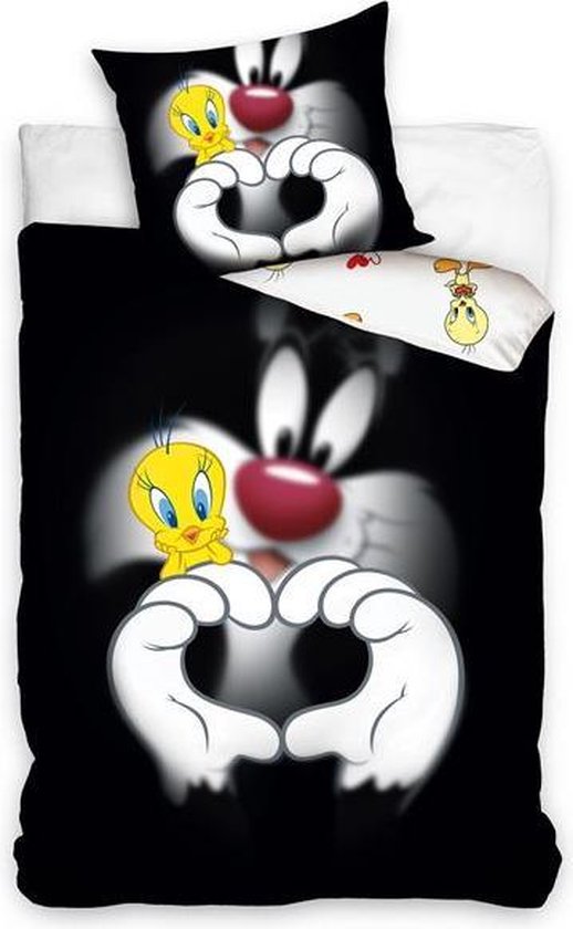 Parure housse de couette coton Tom & Jerry 100x135 cm avec Taie d'oreiller