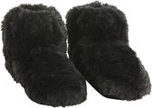 Zwarte warmte pantoffels/sloffen voor dames - Maat 37-40 - Warme voeten - Warmte/koelte pantoffels zwart
