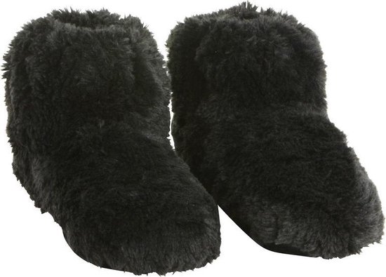 Chaussons / chaussons chauffants noirs pour femme - Taille 37-40 - Pieds chauds - Chaussons chauffants / froids noirs