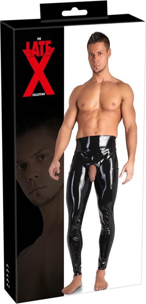Goedkoopste Wetlook Latex Legging met Showmaster Opening
