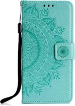 Shop4 - Samsung Galaxy A30s Hoesje - Wallet Case Mandala Patroon Mint Groen