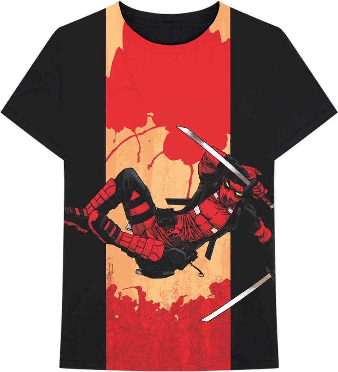 Marvel Deadpool Heren Tshirt -XXL- Deadpool Samurai Zwart