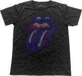 The Rolling Stones Heren Tshirt -XL- Blue & Lonesome Vintage Tongue Zwart