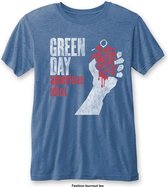 Green Day Heren Tshirt -XL- American Idiot Vintage Blauw