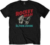 Elton John Heren Tshirt -S- Rocketman Piano Zwart