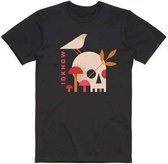 iDKHow Heren Tshirt -L- Mushroom Skull Zwart