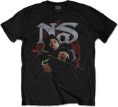 Nas - Red Rose Heren T-shirt - XL - Zwart