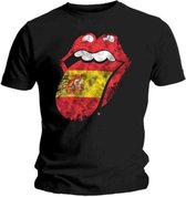 Rolling Stones Heren Tshirt -2XL- Spain Tongue Zwart