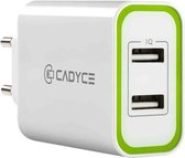Cadyce Thuislader  2 USB-poorten  1x USB 2.0 & 1x USB 3.0  Fast Charging  30W Output  Voor Smartphone / Tablet / Laptop / Draadloze Speaker  Wit