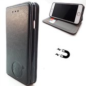 Samsung Galaxy S9 Plus - Etui portefeuille ultra fin noir antique - Etui portefeuille en cuir Intérieur couleur TPU - Etui livre - Flip Cover - Livre - Etui de protection 360º