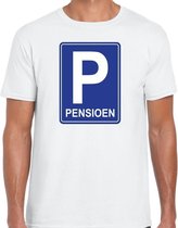 Pensioen P cadeau t-shirt wit voor heren S